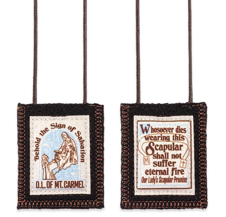 Our Lady of Mt. Carmel Brown Wool Scapular
