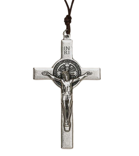 NECKLACE - ST BENEDICT 3" CRUCIFIX - ON CORD