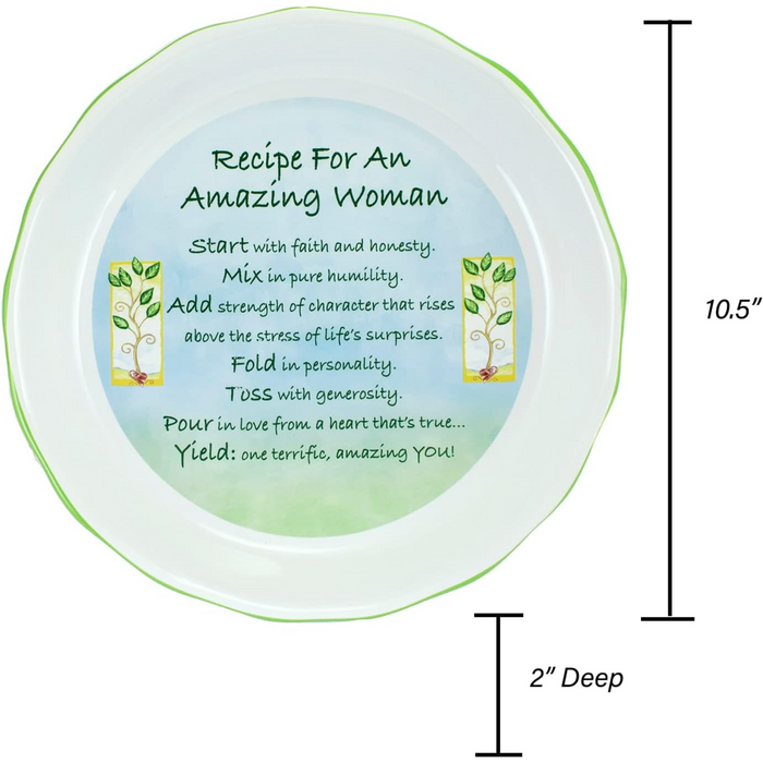 PIE PLATE - AMAZING WOMAN - 10.5"X2"