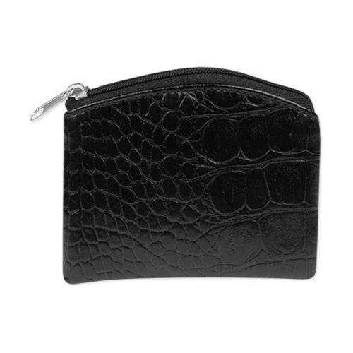 ROSARY CASE - BLACK FAUX CROC