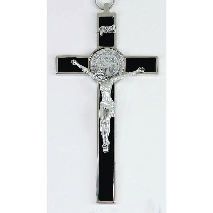 Enamel St Benedict Crucifix 8" High