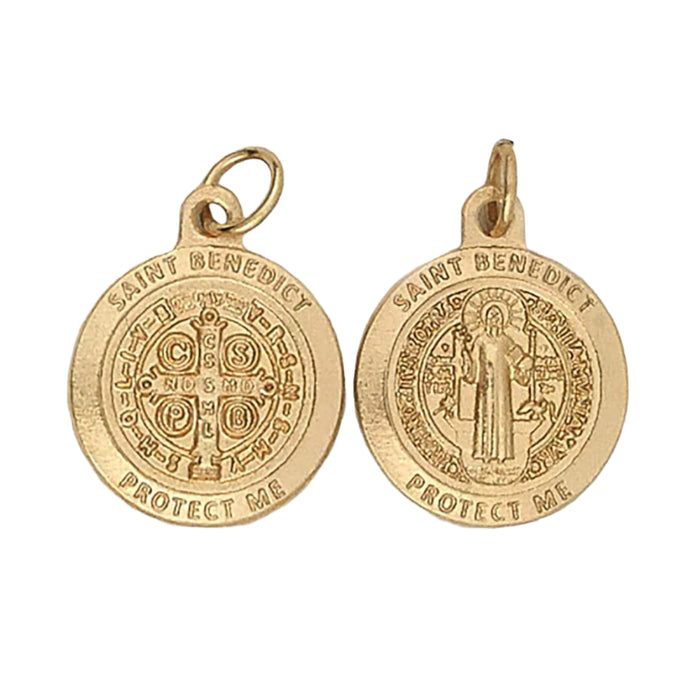 MEDAL - ST BENEDICT - .75" ROUND GOLD TONE