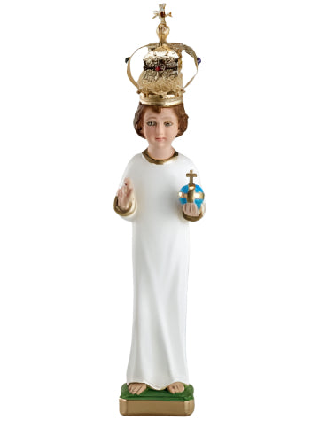 Infant of Prague Statue with Jeweled Crown, 16"