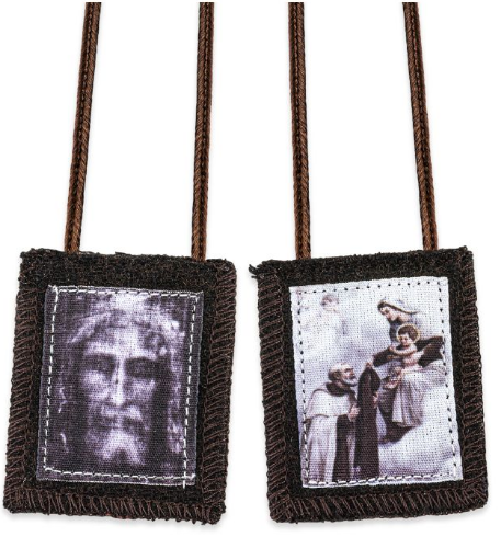 Shroud of Jesus Brown Scapular Brown Cord