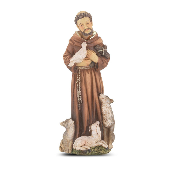 St Francis of Assisi 4" Hand Painted Patron & Protector