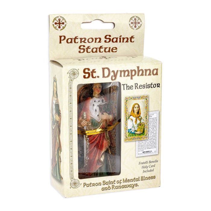 St Dymphna 4" Hand Painted Patron & Protector