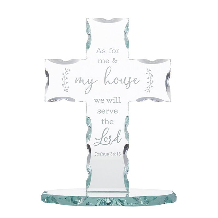 As for Me and My House Standing Glass Cross