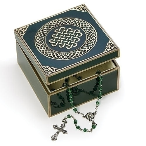 Irish Rosary with Green Rosary Box Set