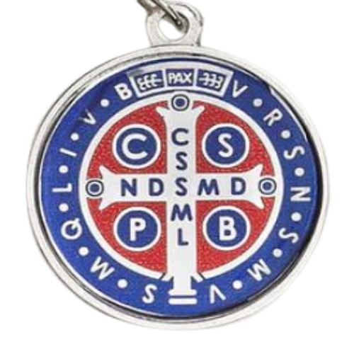 MEDAL - ST BENEDICT - 1.5" RED AND BLUE FOIL