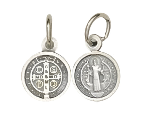 MEDAL - ST BENEDICT - .5" SILVER TONE ROUND