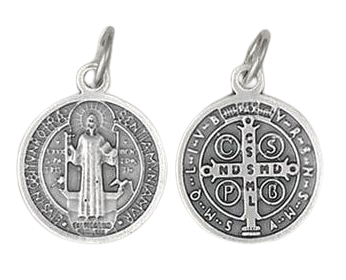 MEDAL - ST BENEDICT - 1" SILVER TONE