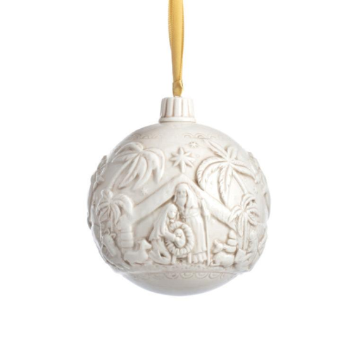 Ceramic Christmas Journey Nativity Ball Ornament