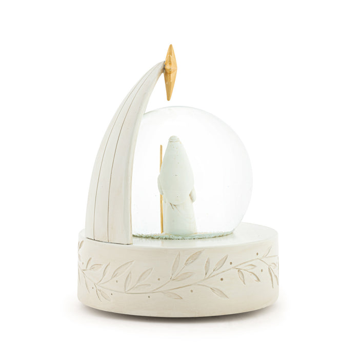 Snow Globe Ivory Nativity with Gold Star