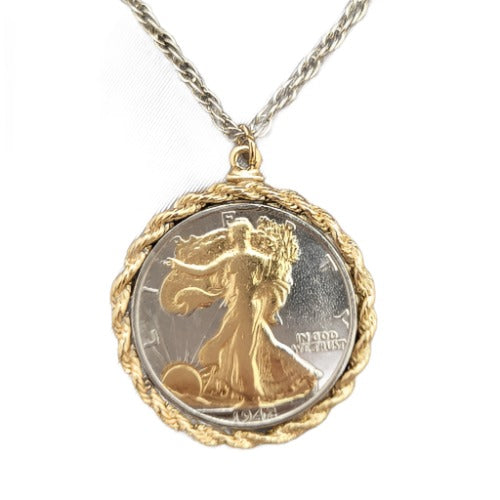 Vintage Walking Liberty Half Dollar Pendant on 18" chain