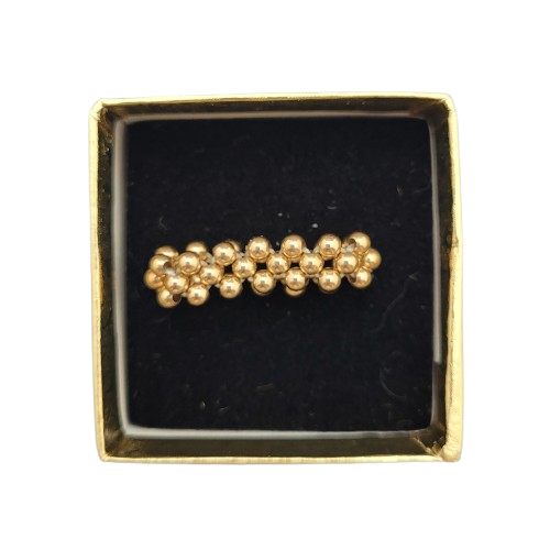 Vintage Gold Tone Beads Stretch Ring