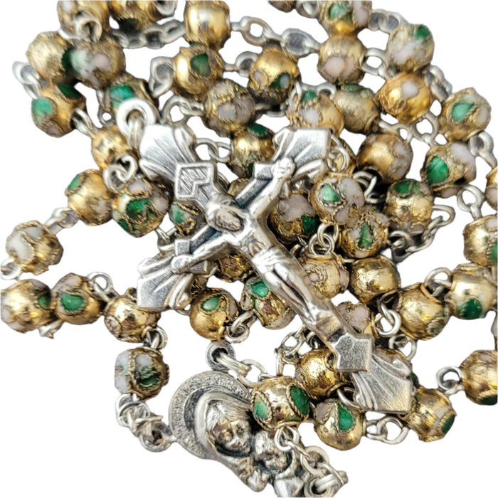 ROSARY 6MM GOLD CLOISONNE