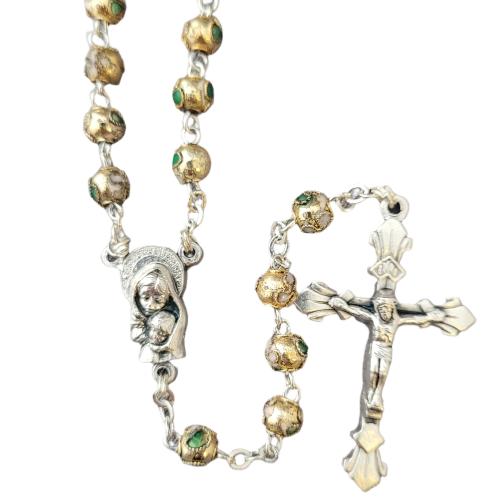 ROSARY 6MM GOLD CLOISONNE