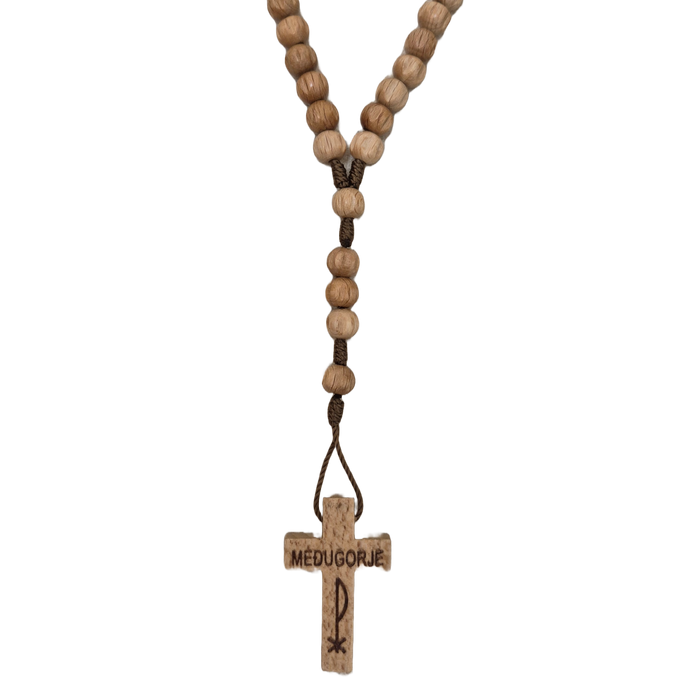 Rosary From Medjugorje Small Light Wood Beads