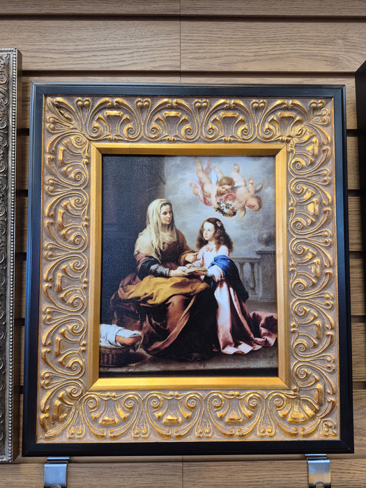 Saint Anne and the Virgin by Bartolomeo Esteban Murillo Framed Canvas