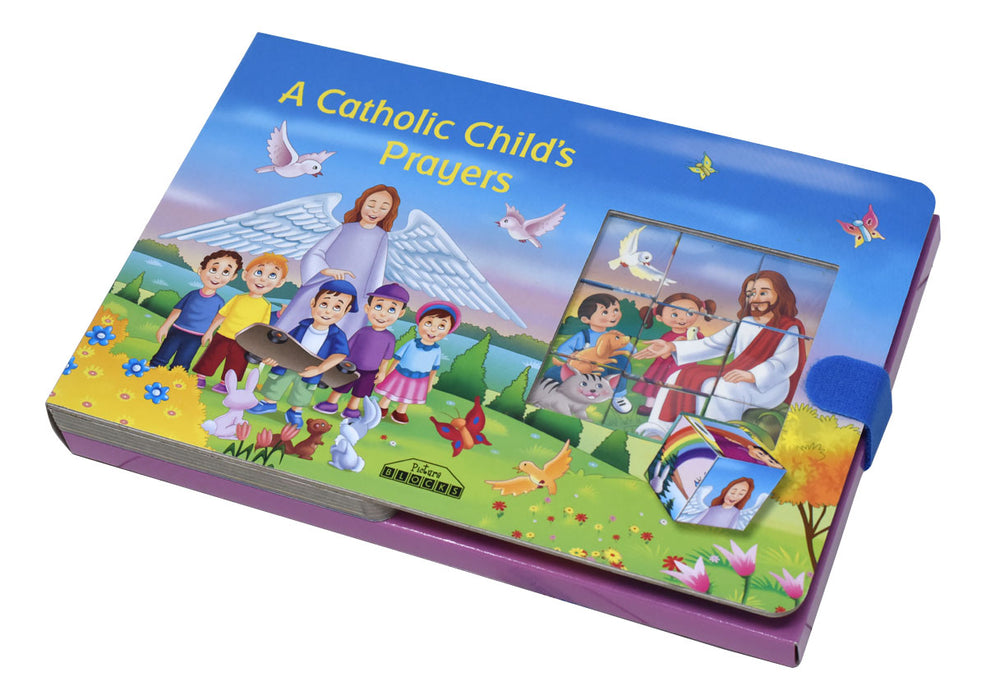 A Catholic Child's Prayers Book and Blocks