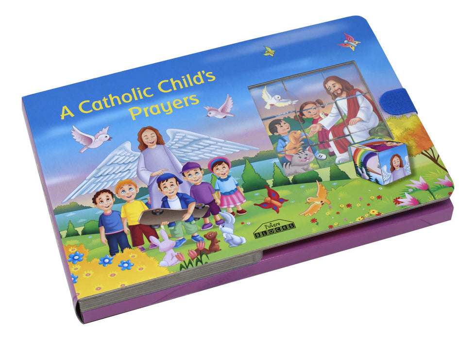 A Catholic Child's Prayers Book and Blocks