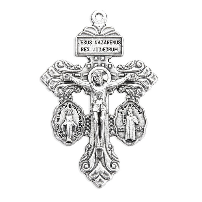Pardon Crucifix 2" with Miraculous and St. Benedict Medals