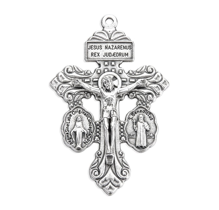 Pardon Crucifix 2" with Miraculous and St. Benedict Medals