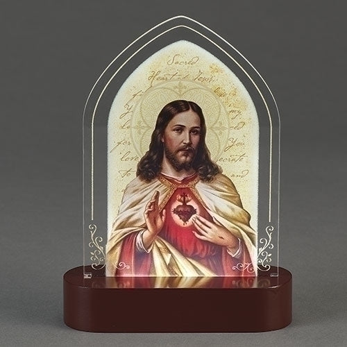 Light Up Plaque 8" Sacred Heart