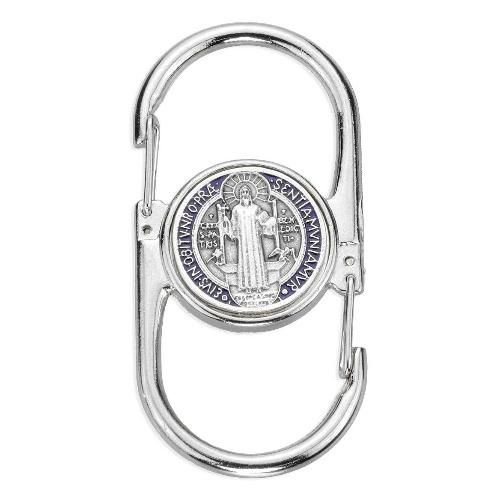 Keychain or Backpack Clip St Benedict Double Carabiner