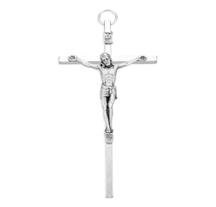 Crucifix Silver Tone 5" H