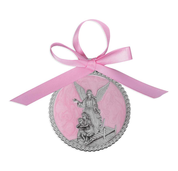 Crib Medal Pewter with Pink Epoxy