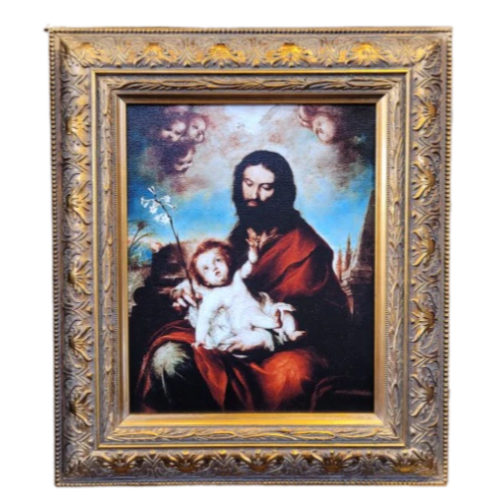 Saint Joseph and Child by Clemente De Torres Framed Canvas