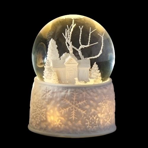 Musical Snow Globe 5.5" Lighted Church