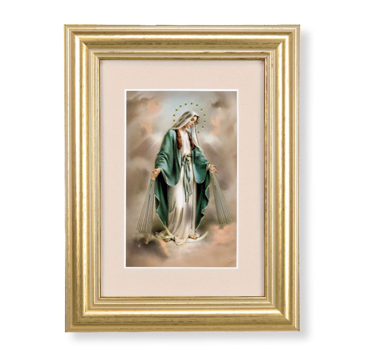 OUR LADY OF GRACE 5.25" X 6.75" GOLD LEAF FRAME WITH CREAM MATTE