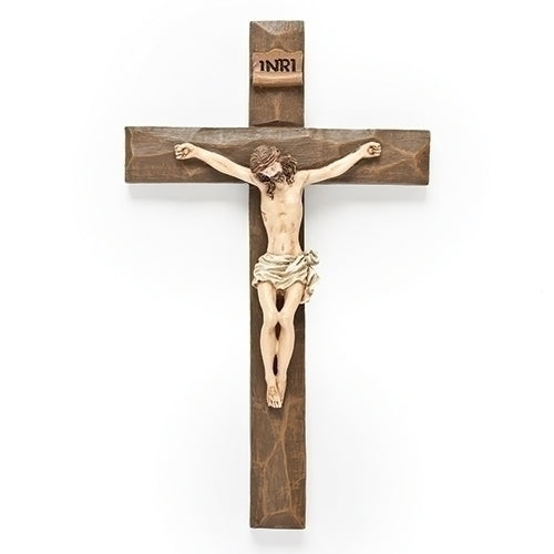 Wall Crucifix 8" Beveled with Natural Corpus