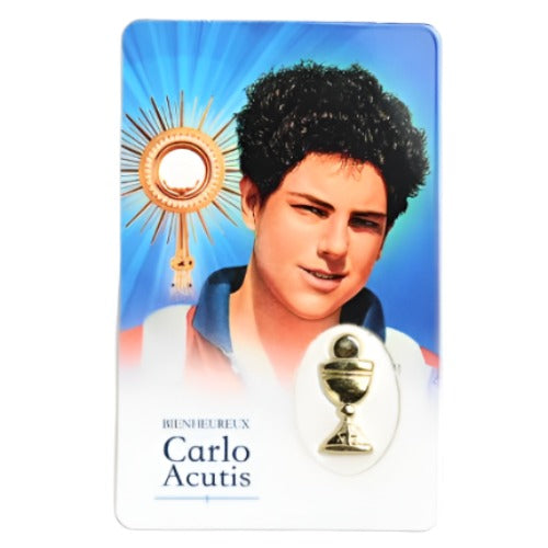 St Carlo Acutis Prayer Card with Medal