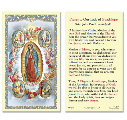 Holy Card - Our Lady of Guadalupe with Visions