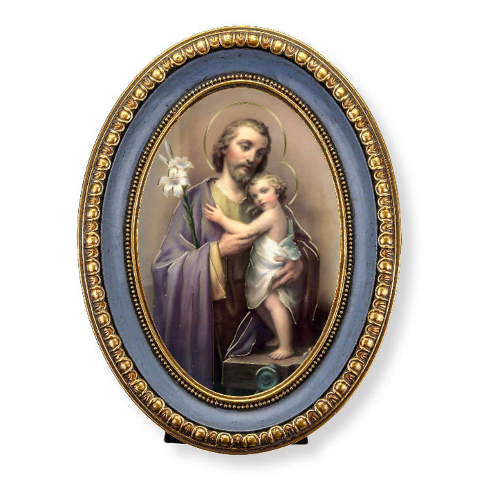 Saint Joseph 5 1/2" x 7 1/2" Oval Gold-Leaf Frame