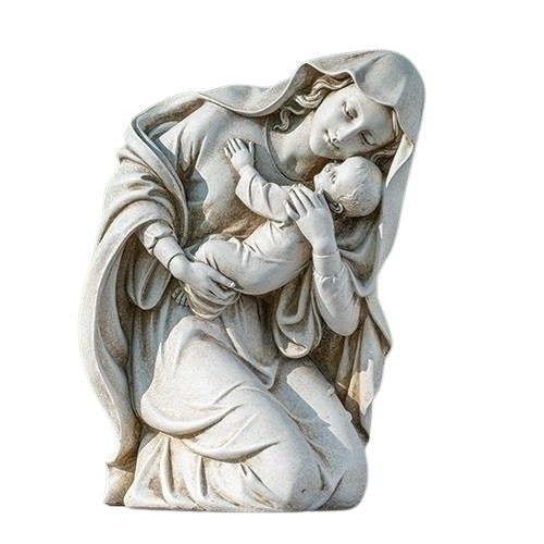 Garden Statue Kneeling Madonna and Child