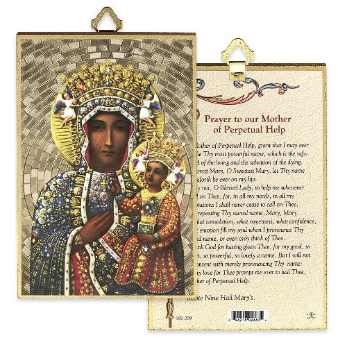 Our Lady of Czestochowa 4" x 6"  Gold Foil Mosaic Plaque