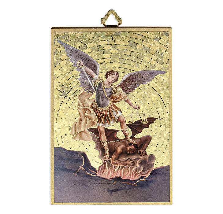 St Michael 4 X 6 Gold Mosaic