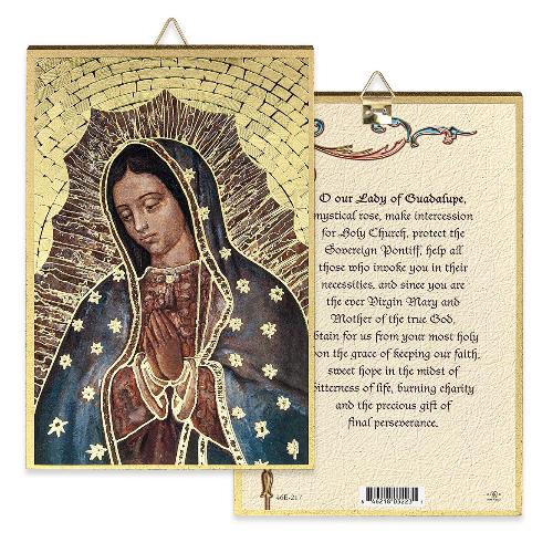 Our Lady of Guadalupe 4" x 6" Gold Foil Mosaic Plaque