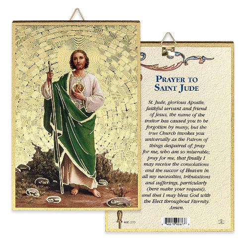 St Jude 4" x 6" Gold Foil Mosaic Plaque — Gospa Missions