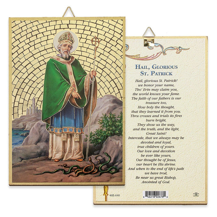 St Patrick 4" x 6"  Gold Foil Mosaic Plaque