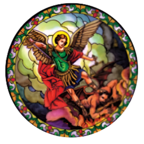 Suncatcher Sticker St Michael 5.75"