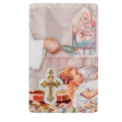 BAPTISM PRAYER - CROSS ON PRAYER CARD