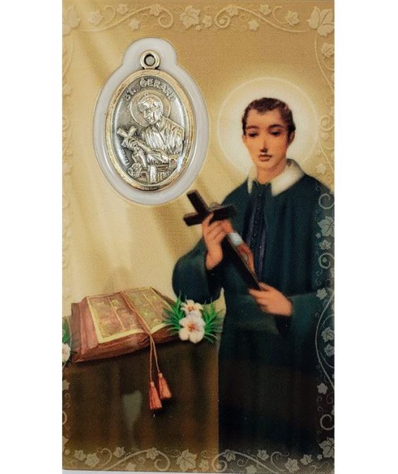 ST GERARD - MEDAL ON PRAYER CARD