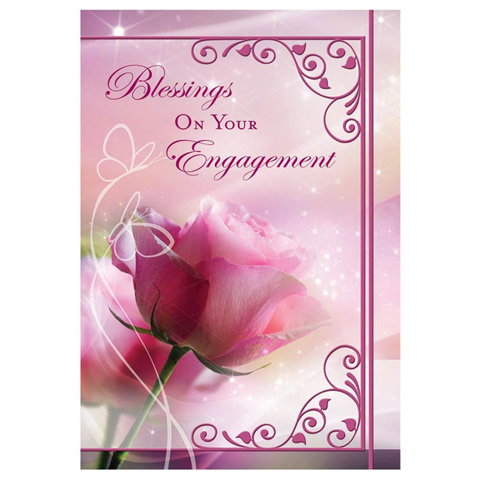 Engagement Card Blessings on Your Engagement Pink Rose