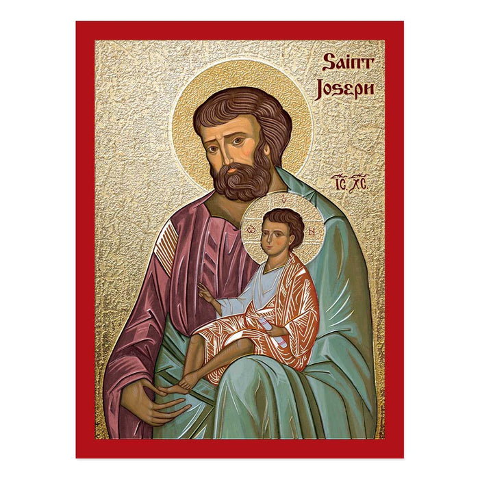 Orthodox Icon St. Joseph and Christ Child 7.5" x 10"