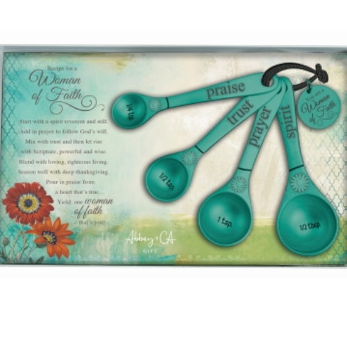 MEASURING SPOONS - WOMAN OF FAITH - 4 PIECES